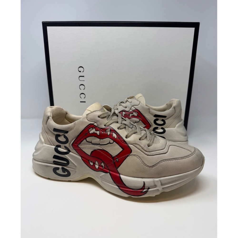 Gucci Rhyton Lips Leather Sneaker Size 9 US 8 Gucci